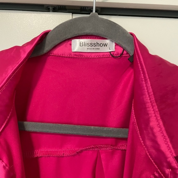 Blissshow | Fuchsia Oversized Shirt Dress / Tunic - Picture 4 of 10